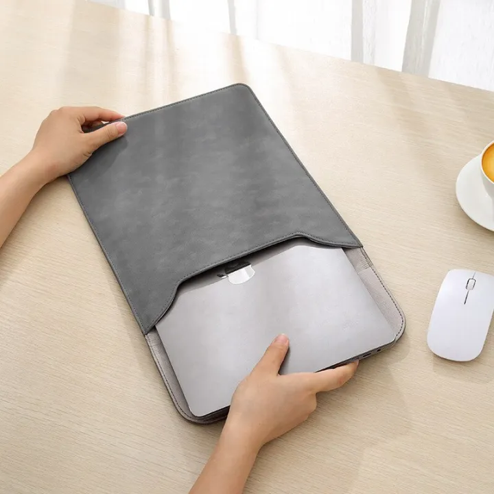 for%20Asus%20Zenbook%2014inch%20Laptop%20Bag%20Case%20Matte%20Suede%20Glossy%20PU%20Leather%20Magnet%20Flip%20Sleeve%20Charger%20Bag%20Protective%20Cover%20-%20Image%203