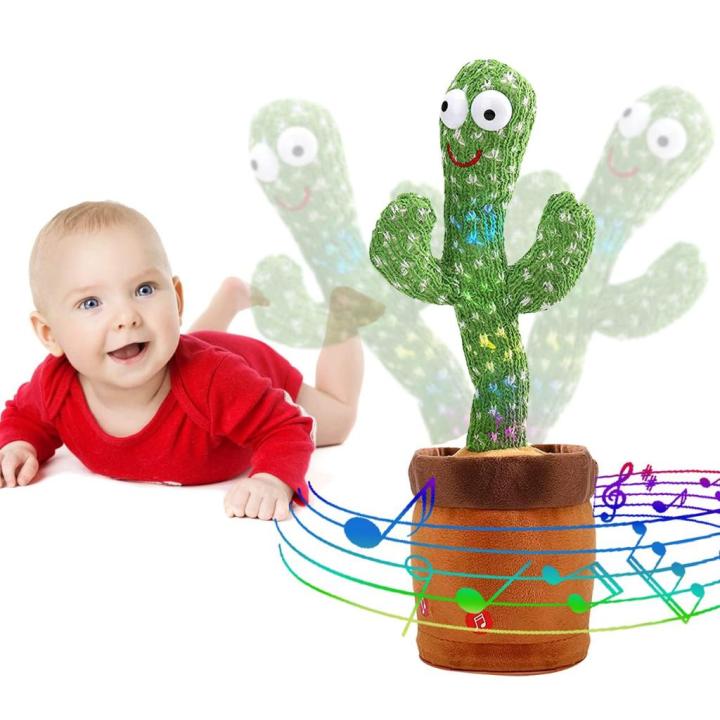 Cactus Rechargeable Dancing Singing Talking Cactus Plush Toy Electric 120 Songs Dance And Twist Luminous Recording Learning To Speak Lighting Tongue