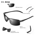 OQ BOGA 1 Piece Unisex Outdoor Anti-UV Black Oval Frame Sunglasses Men Women Eye Protection Half Rim Sun Glasses UV400. 