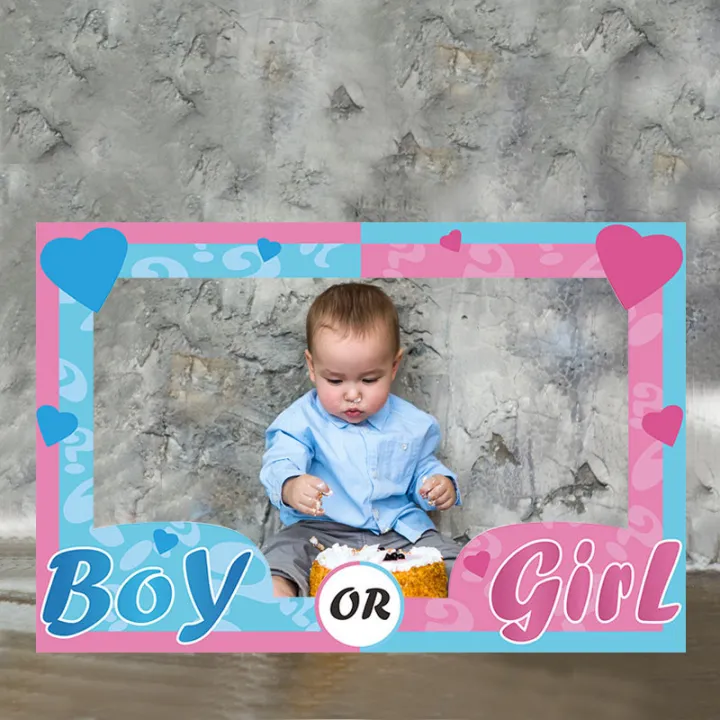 Chicinlife%20Boy%20Or%20Girl%20Photo%20Booth%20Frame%20Prop%20Birthday%20Party%20Baby%20Shower%20Photobooth%20Props%20Gender%20Reveal%20Decoration%20-%20Image%204