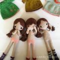 diy Material Package Crochet Knitting Yarn Doll Can Hold Big Doll Snowflake Girl Five-Strand Milk Cotton 45 cm High. 