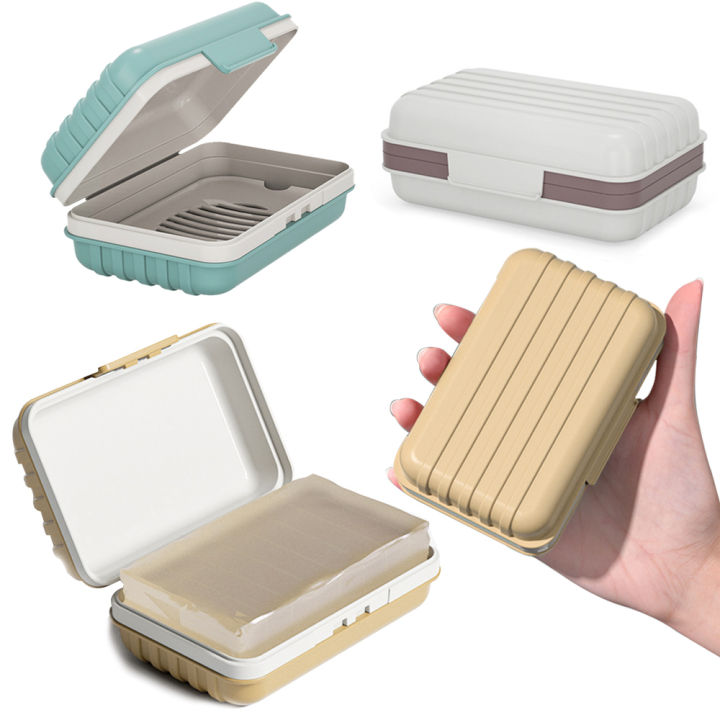 Portable Bathroom Soap Dishes With Lid Home Plastic Soap Box Leak-Proof Keeps Dry Soap Dish Travel Essentials 1Pcs