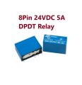8Pin 24V DC 5A DPDT Relay. 