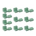 10Pcs 5.08mm Pitch 3Pin Plug-in Screw Terminal Block Connector Right Angle. 
