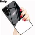 Biruiqu For Samsung Galaxy S24 S24+ S24 Plus S24 Ultra Shockproof Starry Colorful Tempered Glass Back Soft Silicone Edge Case Cover. 