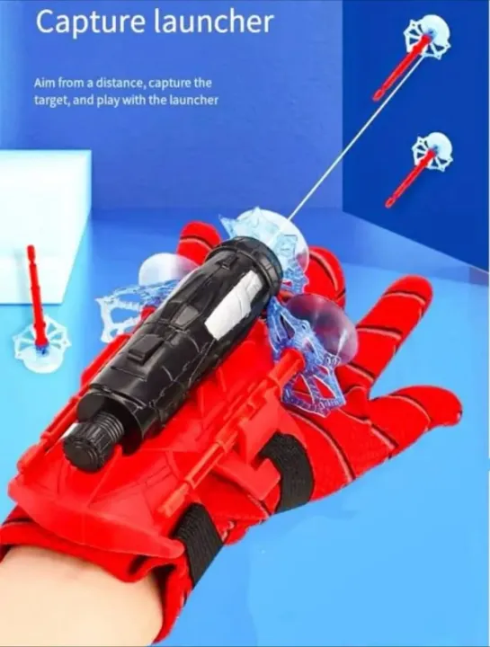 Spiderman Web Shooter Toy Kids Plastic Spiderman Launcher Gloves Wrist Toys Set Gift For Kids Spider Web Shooting Game - 2 Sets of Kids Spider Hero Role Play Launcher Gloves with Wrist Toy Set, Movie Theme, Plastic & Nylon Material