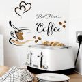 Self-adhesive Coffee Cup Pattern Wall Stickers/Removable Coffee Tea Sign Wall Art Decals. 