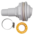 1 Piece Water Inlet Outlet Fittings with Clip Threaded Tape Swimming Pool Return Nozzle White PVC Removable Swimming Pool Supplies. 