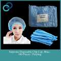 STRIP CAP (Blue)100PCS Disposable hair shower cap non-woven cap for saloon. 
