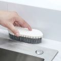 Kitchen Cleaning Bathroom Glass Wall Cleaning Bath Brush Handle Sponge Bath BottomBathtub Ceramic Cleaning Tools-white. 