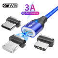 GTWIN 3A Magnetic Chaging Cable USB Type C Cable Fast Charging Cable Magnetic USB Charger Data Cable Magnet Micro USB Cable. 
