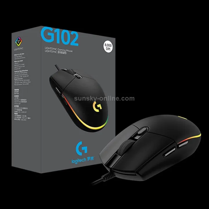 Logitech%20G102%20Wired%20Gaming%20Mouse%20RGB%20Adjustable%20LIVGHTSYNC%20Glare%20Mice%208000%20DPI%20Wave%206-Button%20Game%20Mice%20w/GAMING-GRADE%20Sensor%20-%20Image%202