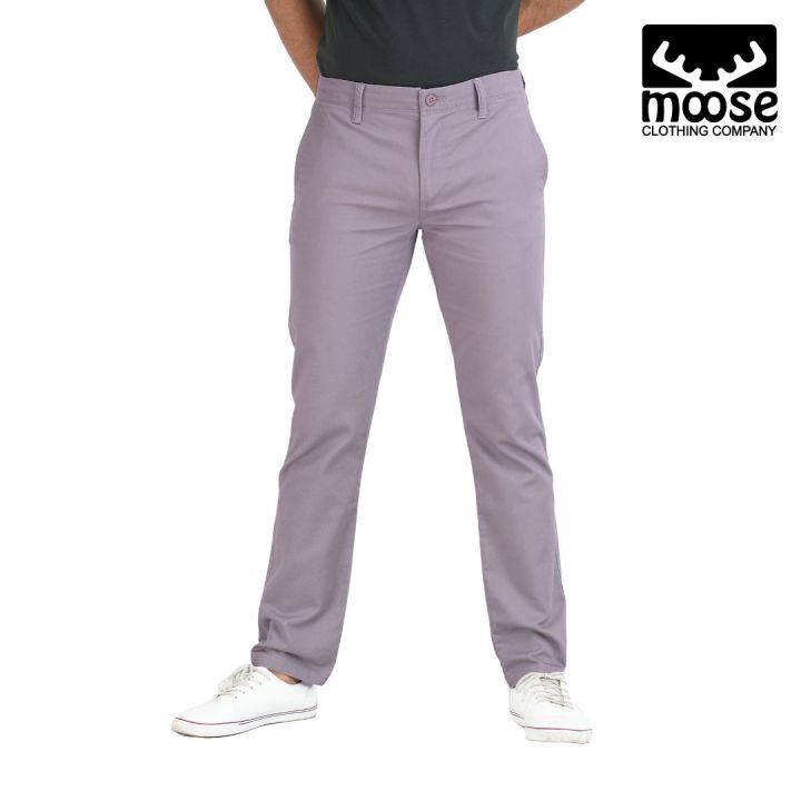 Moose Premium Cotton Casual Chino Pant- Lilac Purple