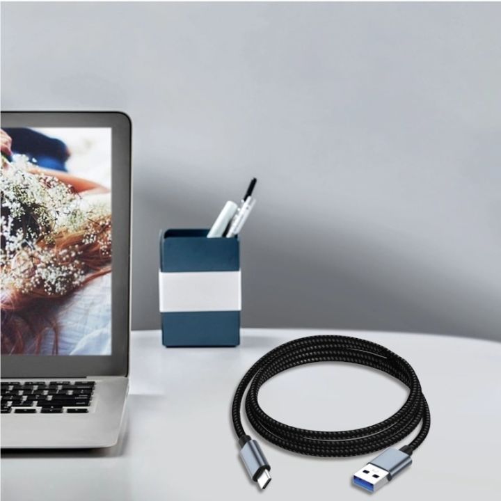 Cavo USB C - Type C 0,3 Metri 3A Ricarica Veloce PD E Sincronizzazione Dati - Tessuto Nero - Foto 3