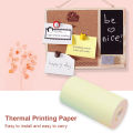 【EcoDealsq】57x30mm Portable Pocket Printer Paper Roll Self-adhesive Children's Camera Printable Thermal Paper For PeriPage A6 Printer. 