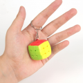 New Third-order color mini Rubik' cube keychain 3.0CM pendant educational toy. 