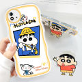 DuBaiNi For Realme C20A Realme C20 Realme C11 2021 (With Free Holder) Fashion Soft Wavy Phone Case Funny Crayon Shin-chan Cartoon Shockproof Cellphone Casing Full Cover Camera Protection. 
