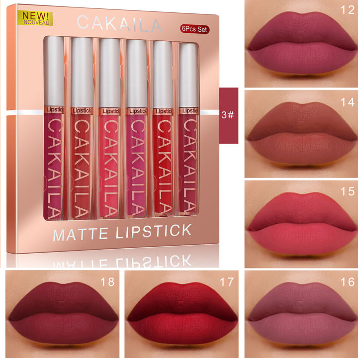 6%20Pcs%20lipstick%20Set%20Waterproof%20Matte%20Velvet%20colours%20Long%20Lasting%20Cakaila%20Lipstick%20Set%20-%20Image%205