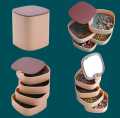 Rotatable Multi-Layer Jewelry Box With Mirror For Storing Earring Ring Chain Plastic Material Jewelry Packaging. 