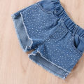 Summer Girls Clothing Sets Denim Top with Shorts Baby Clothes Children Kids Outfits. 