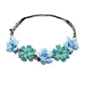 Cloth Floral crown headband Trendy Bridal Paper Flower headband New Years Girls' crown Fashion headband for Festival Wedding Photo shoot Costume party Casual wear. 