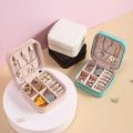 PU Leather Organizer For Jewelry Portable Jewelry Box Travel Ring box Zipper. 