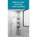 Adjustable Multi Corner Shelf Caddy Holder, Stainless Telescopic Shower Corner Bathroom Shelf Rack With Heavy Duty, Space Saving Organizer For 4 Tier Stand Bathroom Corner Rack. 