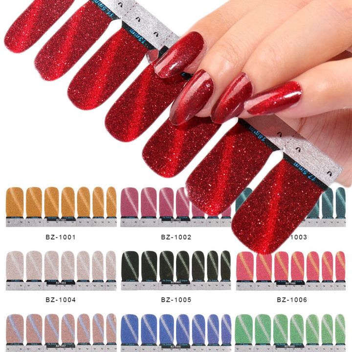1%20Sheet%20Nail%20Art%20Stickers%20Glitter%20Gradient%20UV%20Gel%20Polish%20Nail%20Wraps%20Strips%20Full%20Cover%20Nail%20Polish%20Stickers%20Decals%20Manicure%20Tool%20-%20Image%202