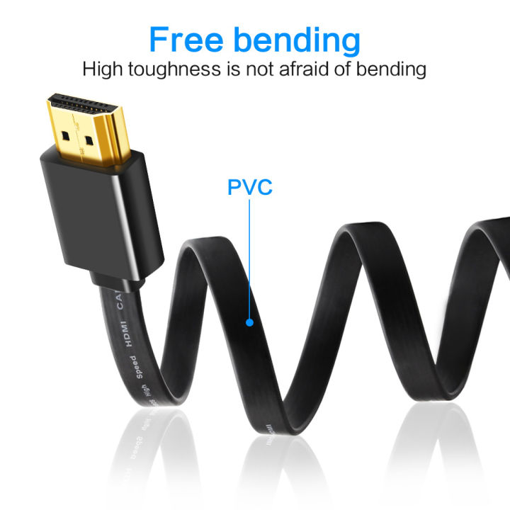 1.5M,3M,5M%204K1080P%20High%20quality%20thin%20hdmi%20Flat%20cable%20Gold%20Plated%20Plug%20Male-Male%20HDMI%20Cable%20for%20projrctor%20notebook%20ps3/4%20-%20Image%203