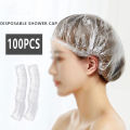 100Pcs/Bag Disposable Shower Bath Cap Plastic Waterproof Woman Head Hair Cover Bathing Hat. 