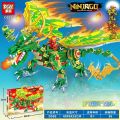 Compatible with Lego Ninjago Dragon Building Blocks Assembled Purple Scale Flying Dragon Chariot Doll Toy Motorcycle Educational Toys for Boys. 
