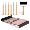Block Printing Kit Include 1 Pcs Bench Hook and Inking Plate 2 Pcs Linoleum Block 1 Set Linoleum Cutter 1 Brayer Roller. 