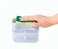 2 in one Special Soap Detergent Pump, Kitchen Scrubbing Liquid Detergent Dispenser Press-Type Liquid Box Scouring Pad Dishwashing Soap Box Kitchen Accessories. 