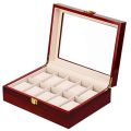 Luxury Wooden Watch Box Watch Holder Box for Watches Men Glass Top Jewelry Organizer Box 10 Grids Watch Organizer. 
