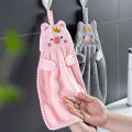 YUBAGUANB Handkerchief Supplies Wall Mounted Embroidery Quick-drying Plush Soft Kitchen Bathroom Use Hanging Fabric Microfiber Hand Dry Towel Cartoon Hand Towel. 