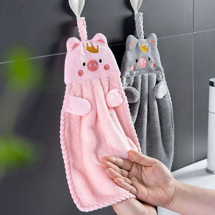 YUBAGUANB%20Handkerchief%20Supplies%20Wall%20Mounted%20Embroidery%20Quick-drying%20Plush%20Soft%20Kitchen%20Bathroom%20Use%20Hanging%20Fabric%20Microfiber%20Hand%20Dry%20Towel%20Cartoon%20Hand%20Towel%20-%20Image%207