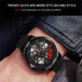 Fashion Mens Car Wheel Watches Luxury Stainless Steel NOT ROTATE. 