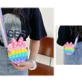 Popit Bubble Press Cartoon Silicone Messenger Bag for Girls. 