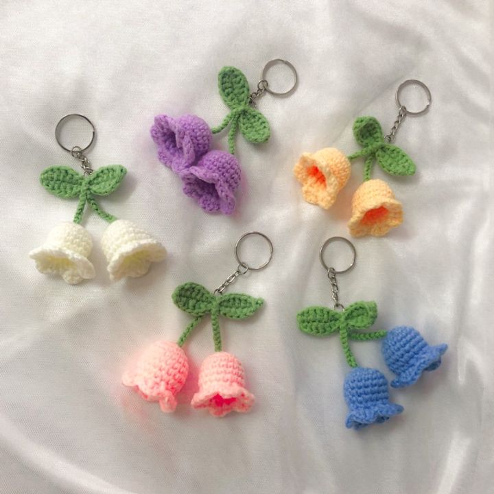 crochet flower keychain