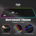 ASTRONAUT USB RGB Colour Lighting LED Mouse Pad Anti Slip Rubber Large Gaming Mousepad Galaxy PC Gamer Laptop Desktop Office Desk Table Top Cover Mat. 