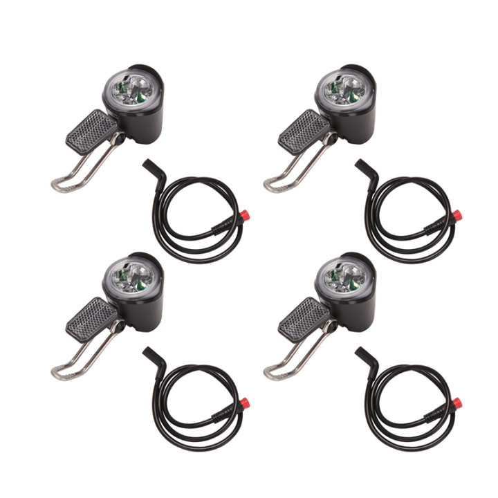 4X E-Bike LED Headlight 6V 12V 24V 36V 48V 60V Bicycle Light Waterproof Front Headlight Waterproof Connector