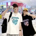 [ Two-piece set ] Summer Couple's Short Sleeve T Men's and Women's Summer Clothes 2024 New Couple Clothes ins Tide. 