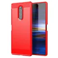 lthmy for Sony Xperia 1 Case Carbon Fiber TPU Soft Silicone Back Cover Armor Phone Case Casing. 