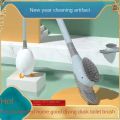 Cute Duck Shape Silicone Toilet Brush 360° Flexible Head Automatic Opening Closing Double-sided Cleaning Tools. 