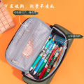Deli Pencil Case Naruto Version Stationery Box for Boys Large Capacity Simple Canvas Two-Layer Multifunctional Pencil Bag. 