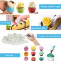 Cake Decorating Kit,132Pcs Cake Making Decoration Tools with Cake Turntable Stand,Cupcake Wrappers,Icing Piping Nozzles,Russian Tips,Baking Decorations Supplies Set. 