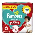 Pampers Baby-Dry Nappy Pants Size 6, 52 Nappies, 15+kg, Jumbo+ Pack. 