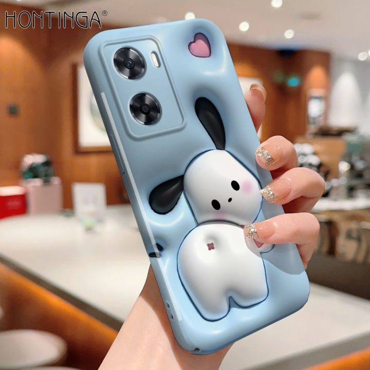 Hontinga for OPPO A57 2022 A77S Back Cover Cool Cute Kuromi All-inclusive Film Hard Phone Case Camera Protection Mobile Cover