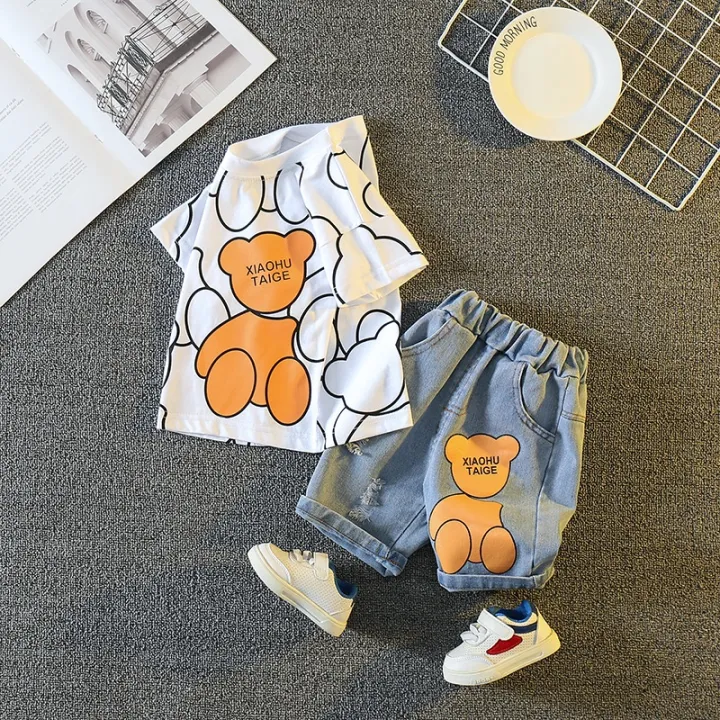 Kids%20Clothes%20Suit%20Summer%20Children%20Boy%20Girl%20T%20Shirt%20Shorts%20Full%20Bear%202Pcs/sets%20Baby%20Toddler%20Clothing%20Infant%20Sportswear%20-%20Image%204