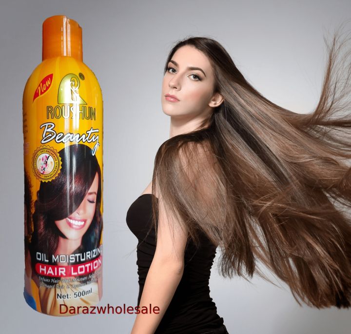 New Roushun Beauty Oil Moisturizing  Lotion Nrhl Hair For Nourishing Healthy Shine Helps Repair Damaged Hair 500 ML